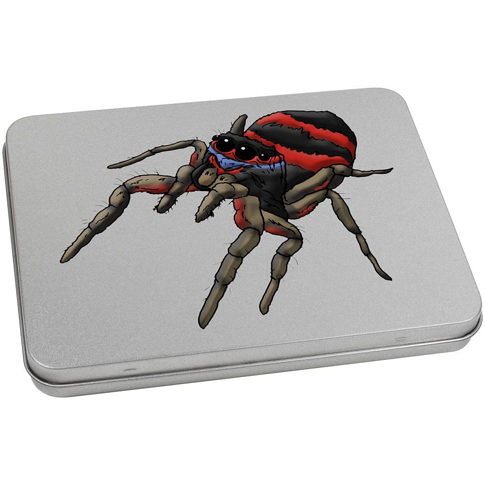Azeeda 170mm 'Jumping Spider' Metal Hinged Tin/Storage Box (TT00146309)