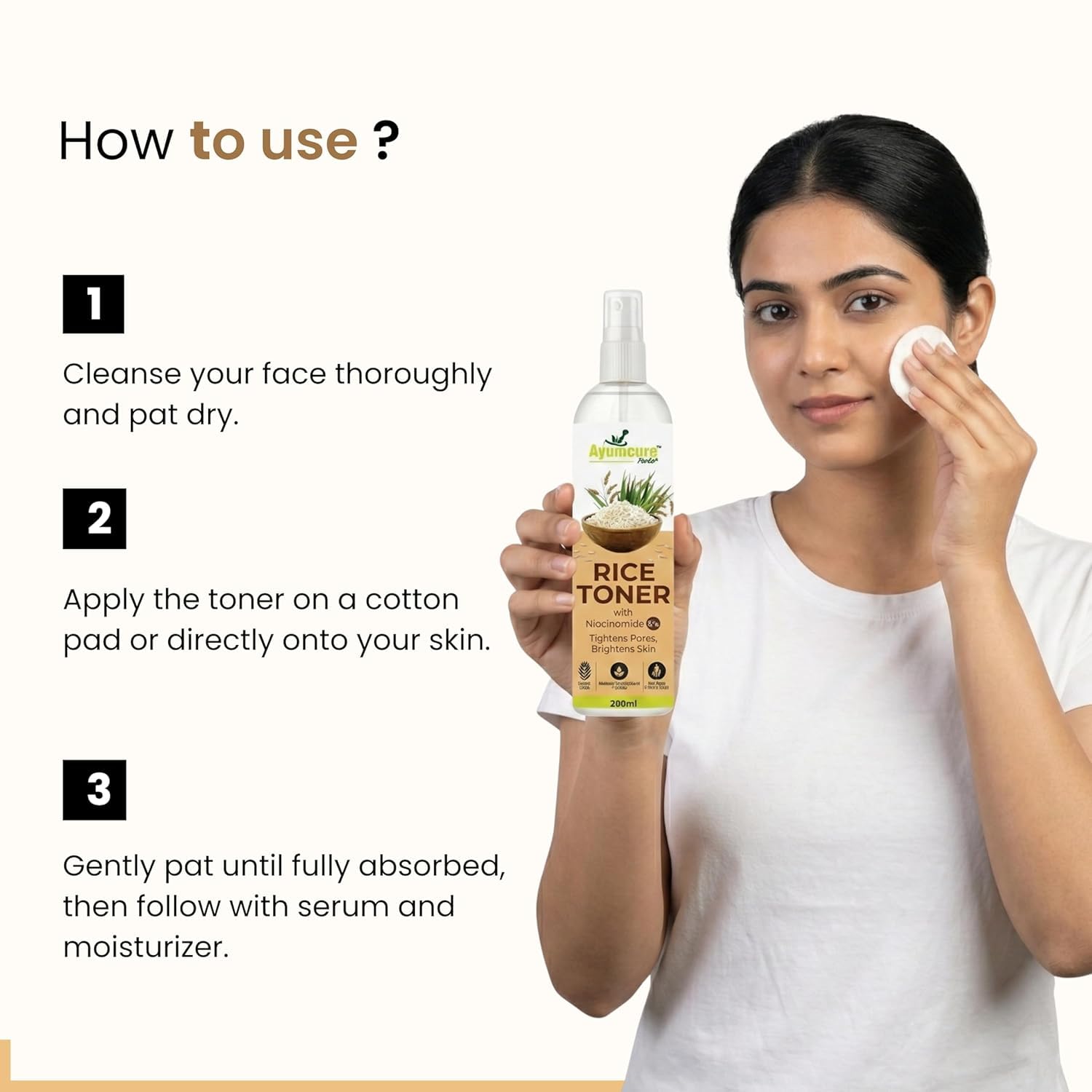 Rice Water Face Toner, Alcohol-Free Facial Mist for All Skin Types, Lightweight Hydrating Toner, 6.76 fl oz (200 ml)