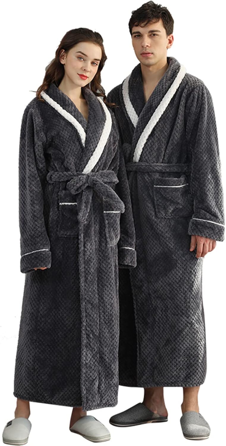 AMDBEL Matching Robes for Couples Set Fluffy,Women Lace up Plush Soft
