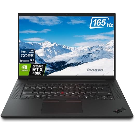 Lenovo ThinkPad P1 Workstation Laptop, 16" 4K OLED Touchscreen, Intel Core i7-13800H (14 Core, Up to 5.2 GHz), NVIDIA RTX 4080, 32GB DDR5 RAM, 1TB SSD, Fingerprint, Backlit, 5MP IR Webcam, Win 11 Pro