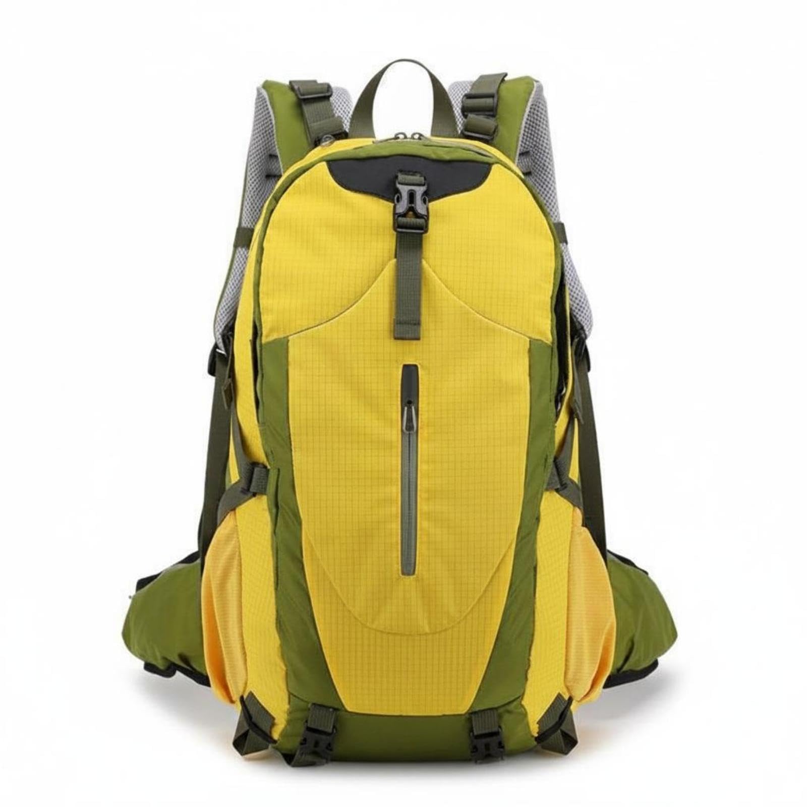 Hiking Backpack Nylon Daypack Backpack Structured Rucksack for Outdoors Yellow-picture-25
