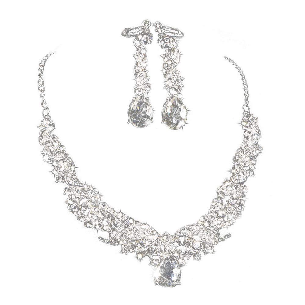 Amazon | ノーブランド品 レディース 結婚式ジュエリーセット シルバー