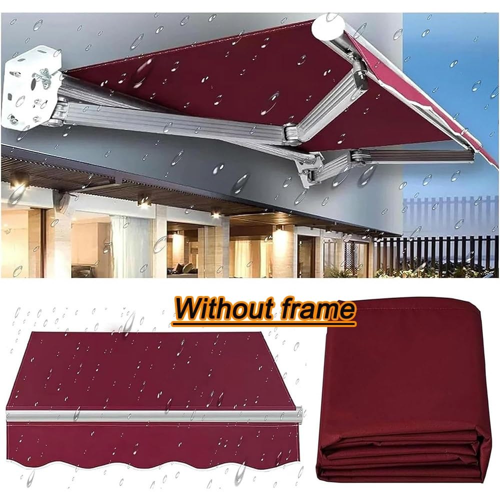 Remplacements De Tissu Store Banne Manuel Couverture Toile De Remplacement Tissu De Remplacement pour Auvent, 2/3/4/5/6/7m Toile D'Auvent Protection Solaire(22.9x11.4ft(7x3.5m))
