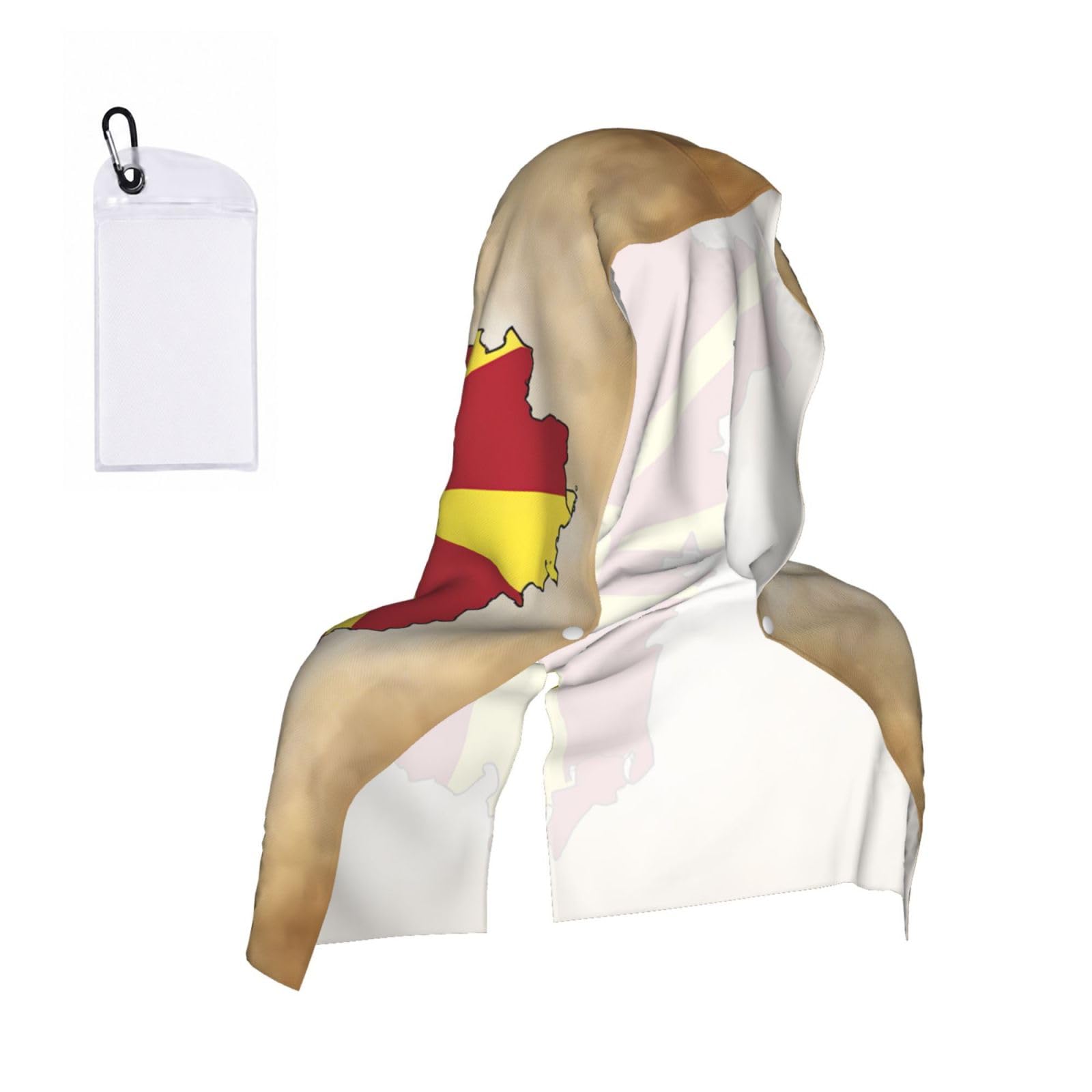 DUWAA Northern Macedonia Flag Map03 Print Reusable Hoodie Cooling Neck Wrap, Hot Weather Outdoor Sports Workout Head Towel For Stay Chill