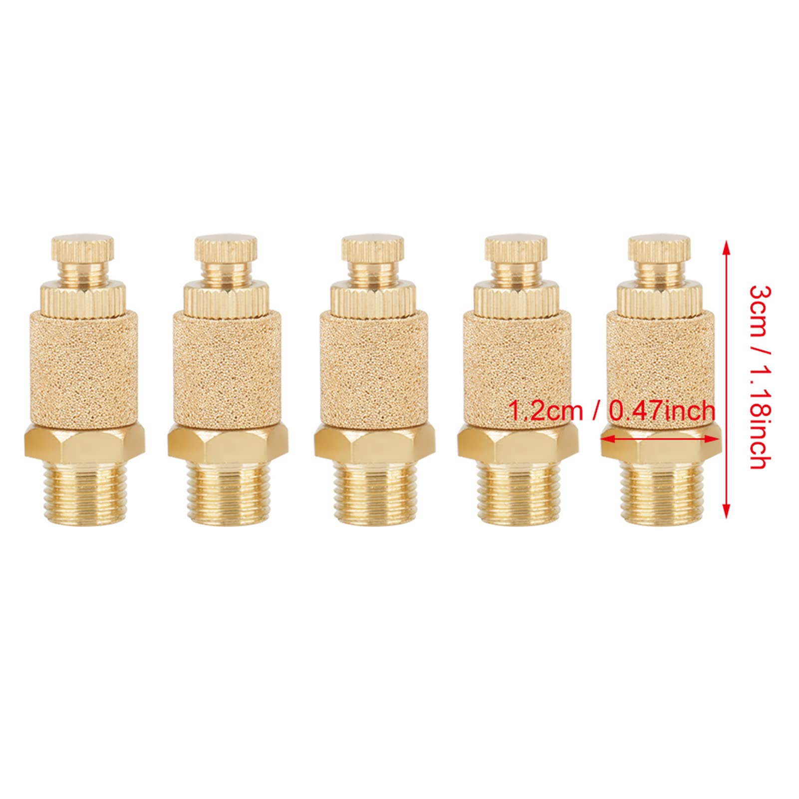 Brass Pneumatic Muffler Air Speed Control Muffler 1/8 BSP Valve Exhaust Muffler, Compressed Air Pneumatic Mufflers