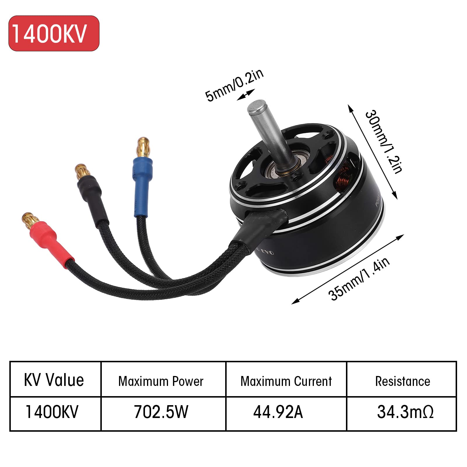 Bürstenloser Motor, Hohe Wärmeableitung 3530 Rc Bürstenloser Motor Fernbedienung Bürstenloser Flugzeugmotor Praktisches UAV-Zubehör(1400KV) Zubehör Für Modellflugzeuge