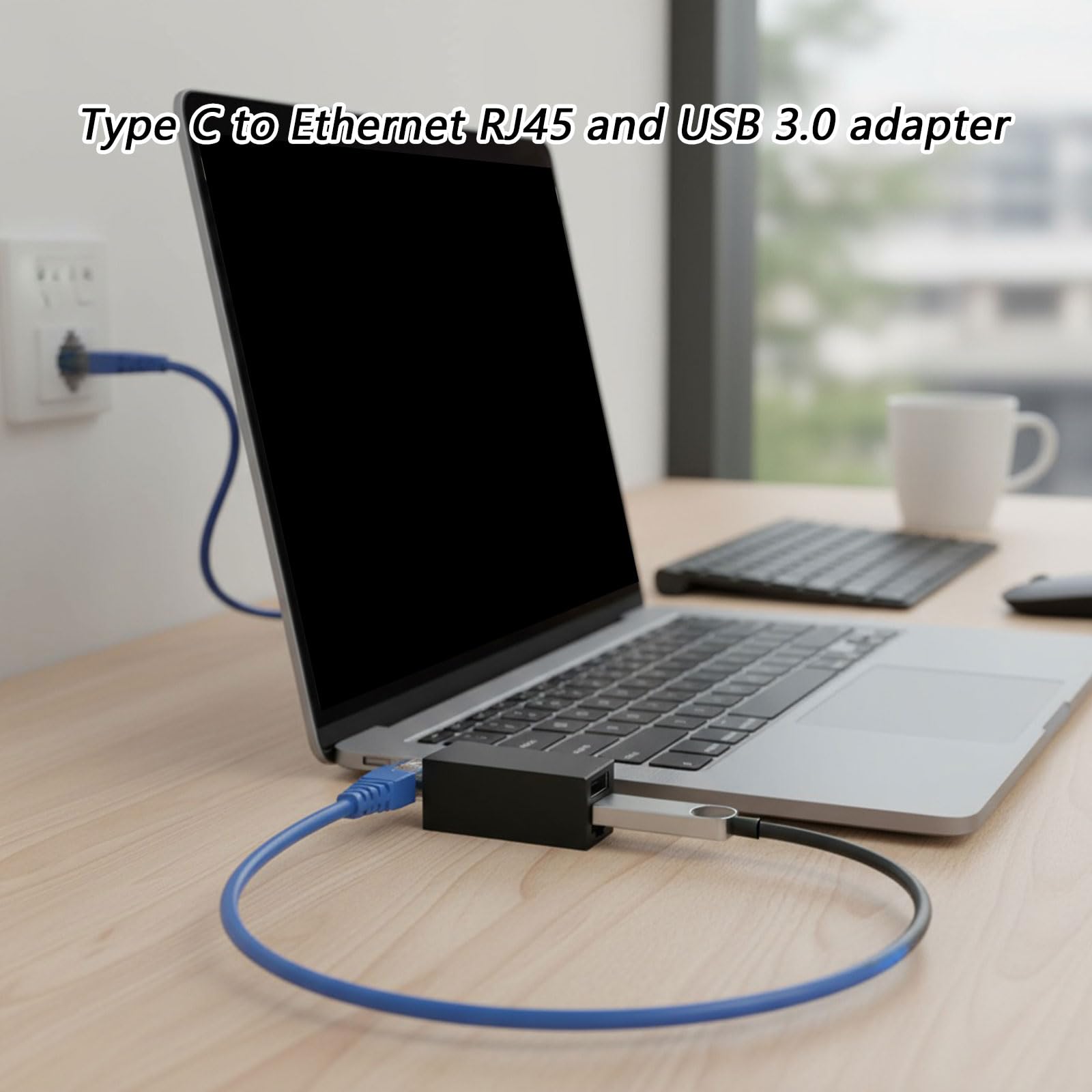 Adaptateur réseau universel de type C vers câble Ethernet 1000 Mbps avec USB 3.0 - Pas besoin de pilote pour plusieurs appareils - Adaptateur USB C avec Ethernet