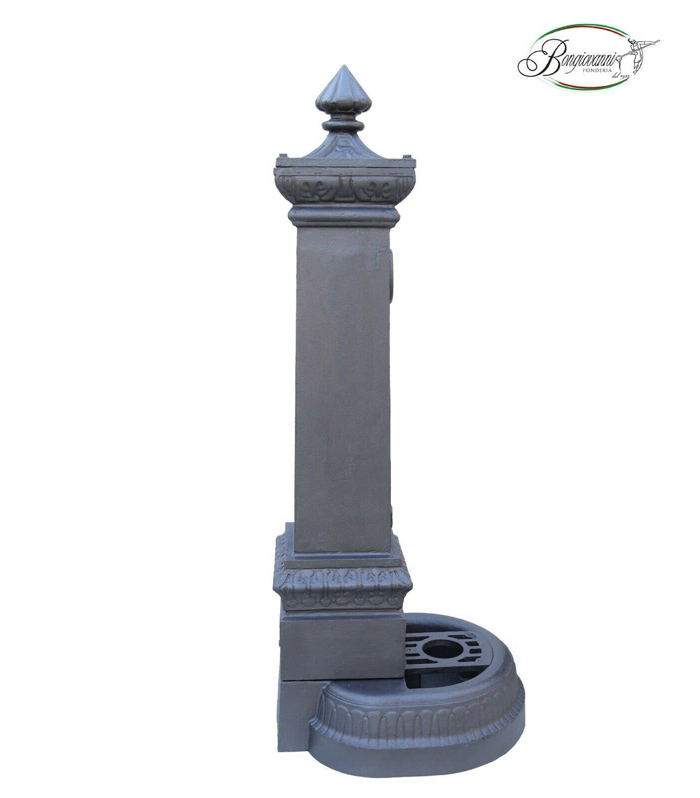 Fonderia Bongiovanni | Fontana Ghisa da Esterno | Fontana in Ghisa | Fontana a Colonna | per Casa Giardino | Parco Comune | Modello Milano | Altezza 125 cm | senza Rubinetto | Fontanella da Giardino