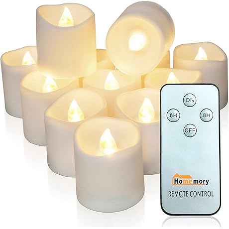 Homemory 12-Pack Remote Control Flameless LED Votive Candles