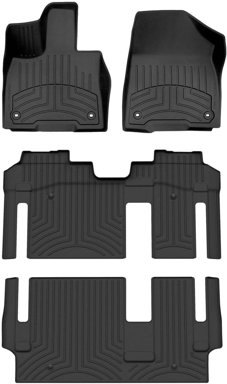 WeatherTech FloorLiner HP Custom Fit Floor Mats for Toyota Sienna - Full Set (441641-1-3-4IM), Black
