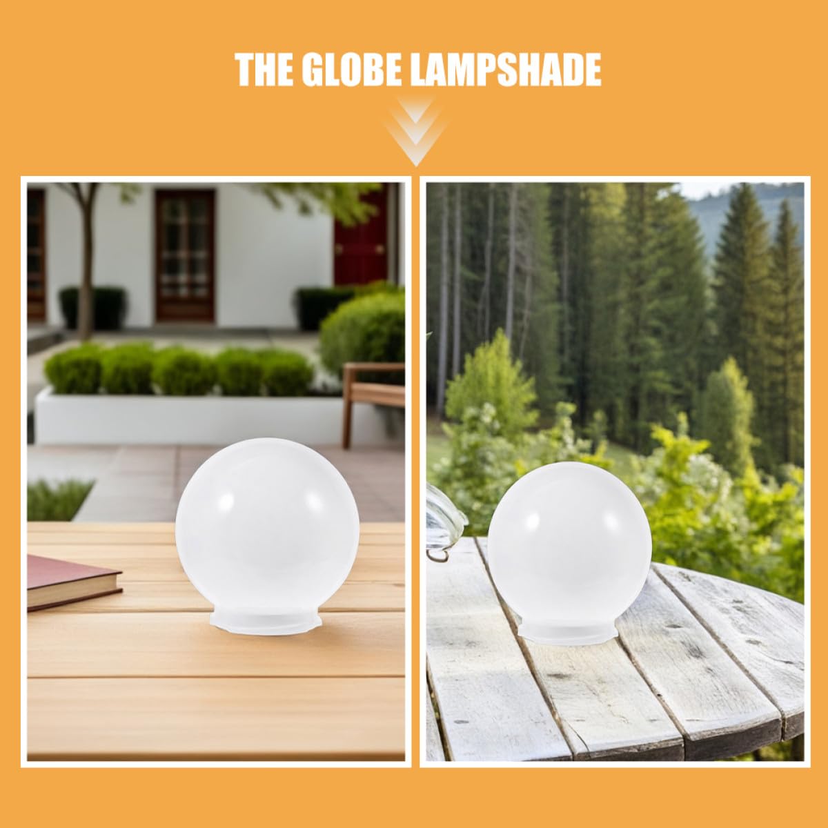ifundom Paralume Globo Sferico 25 CM Acrilico Bianco Opaco Copertura per Lampada da Esterno Accessorio Multifunzione per Giardino Patio e Muro Attacco Standard