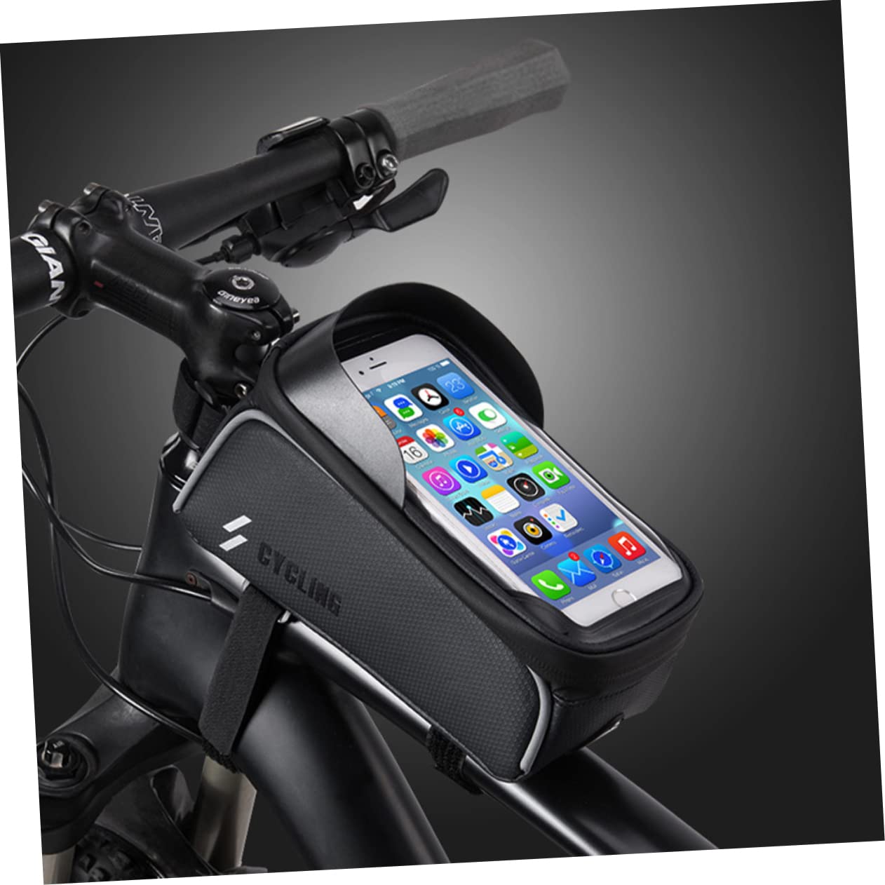 Hemobllo 2 Pezzi Borsa per cellulare GPS borsa da manubrio per telefono borsa a tracolla borsa del telefono bike phone holder custodia telefono impermeabile borsa da bicicletta Black