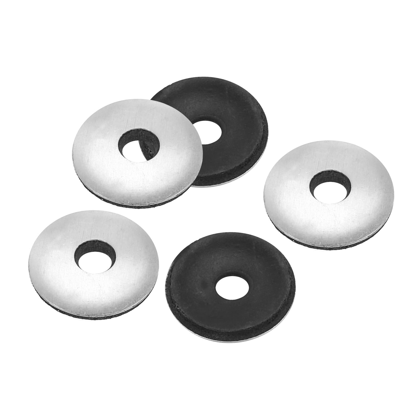 PATIKIL 7/32" x3/4" Aluminum EPDM Bonded Sealing Neoprene Rubber Sealing Washers, 100 Pieces Neoprene Rubber Backed Screw Gasket for Machinery Ships
