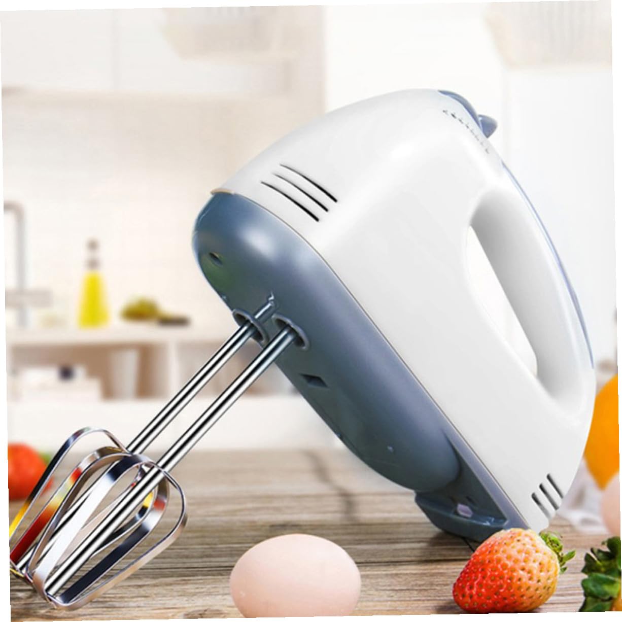 Sbattitore Elettrico per Dolci, Cucina Domestica, Bianco, Acciaio Inox | Controllo Preciso della Miscelazione, per Amanti della Cucina e Dolci Fatti in Casa, Plastica e Acciaio Inox