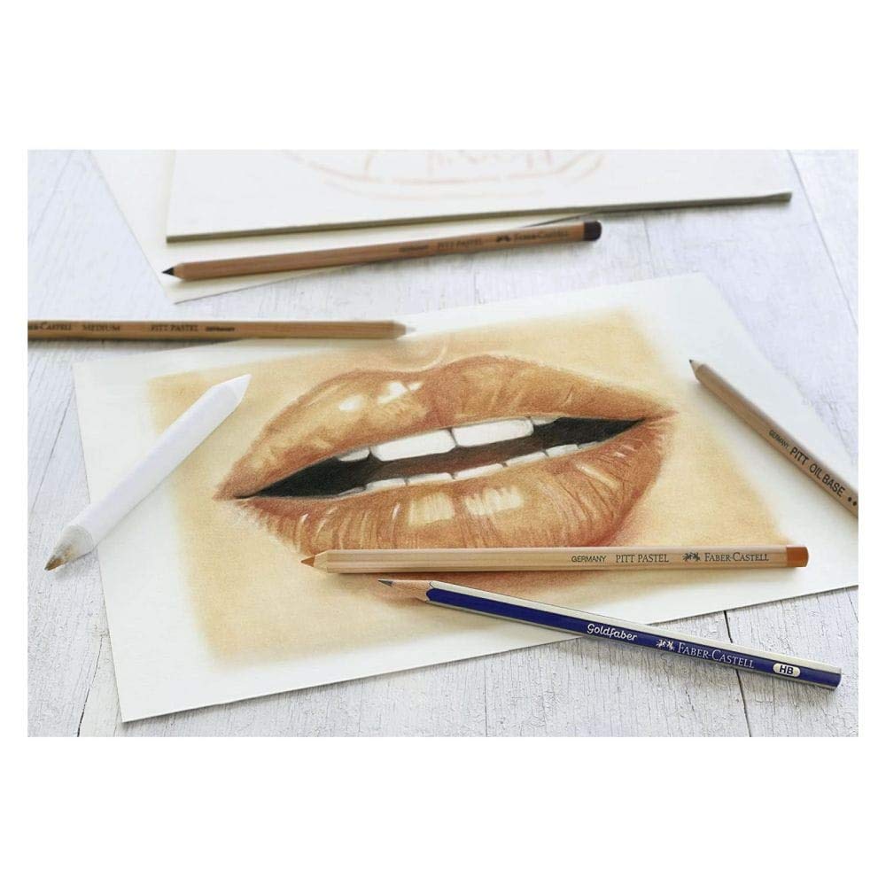 Faber-Castell Klasik Sketch Seti 6 Parça, Goldfaber 2B Kalem, Pitt Monochrome, Pitt Pastel, Karıştırma Kalemi