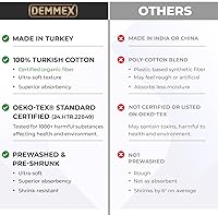 Vista 8 de DEMMEX Organic Diamond - Toalla turca de baño y playa 100% algodón turco certificado Oeko-TEX, ultra suave, de secado rápido, ligera, toalla