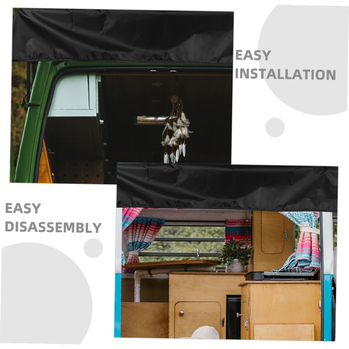 ERINGOGO Parasole per Camper e Bagagliaio Posteriore Oxford Spesso 176x114cm Resistente UV per Piccoli Rimorchi da Viaggio Uso Esterno Campeggio