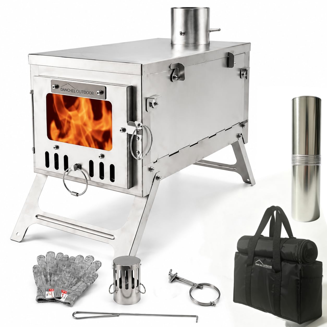 送料込み　DANCHEL OUTDOOR 　薪ストーブ　JUNK Amazon.com: DANCHEL OUTDOOR T6 Ultralight Titanium Wood Stove with