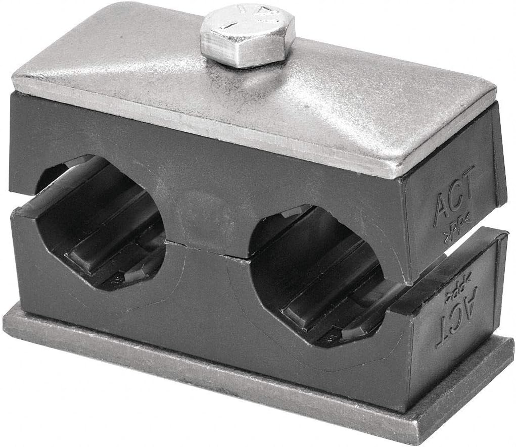 Tube Clamp, 1.18in D, 316 SS, Twin Clamp