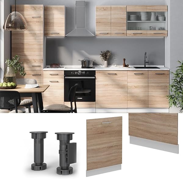Visita la tienda de Vicco Vicco Panel Frontal del lavavajillas R-Line, Sonoma, 60 cm sin encimera, para combinación Libre Dentro de Sistemas de Cocina modulares in use