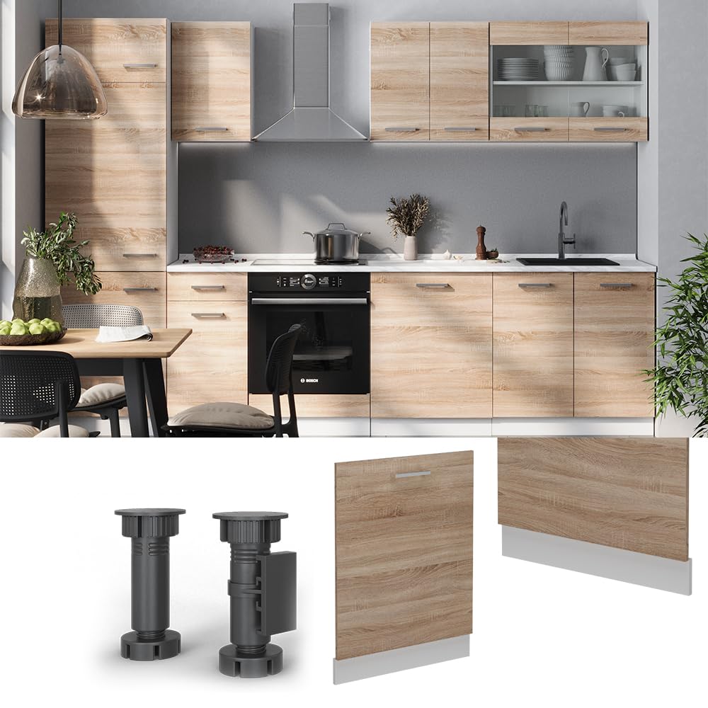 Visita la tienda de Vicco Vicco Panel Frontal del lavavajillas R-Line, Sonoma, 60 cm sin encimera, para combinación Libre Dentro de Sistemas de Cocina modulares in use