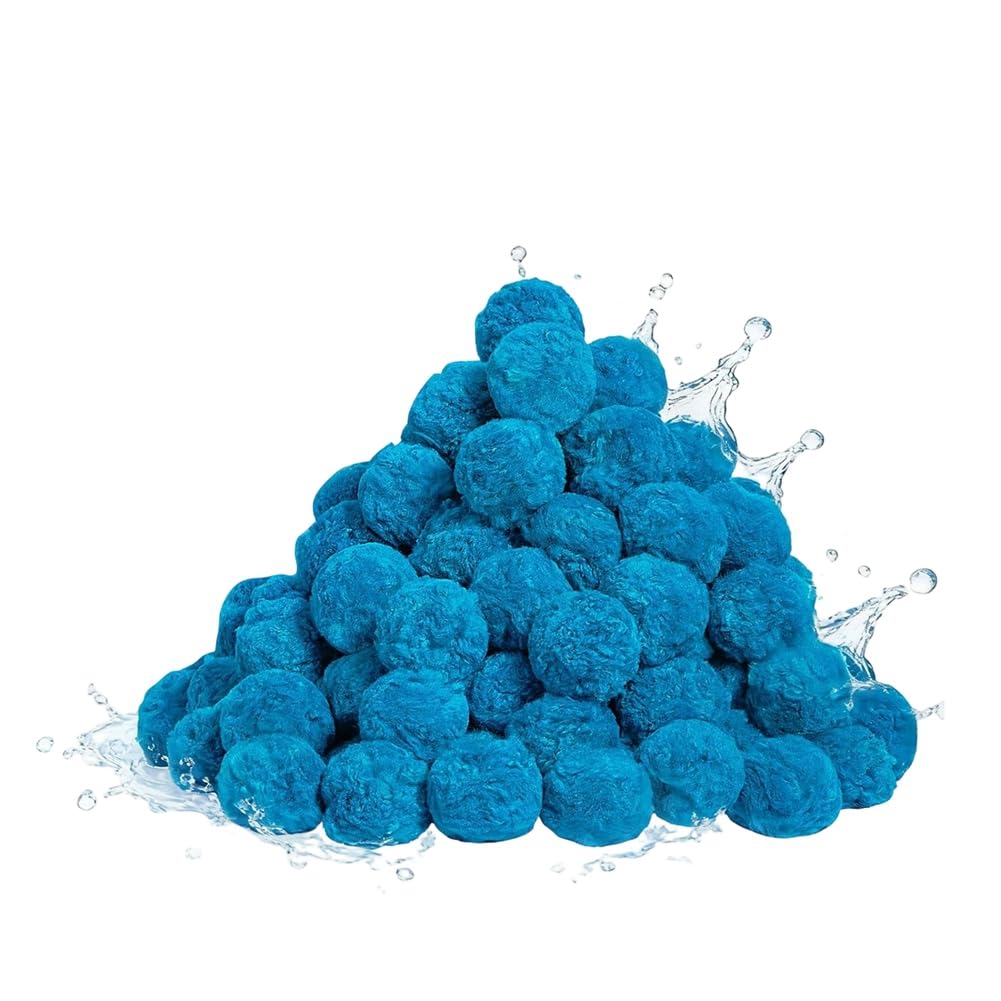 Aundhegrtt Reusable Blue Pool Filter Ball Media 3.1Lbs, High-Efficiency Replacement for 100Lbs Sand Filter Systems