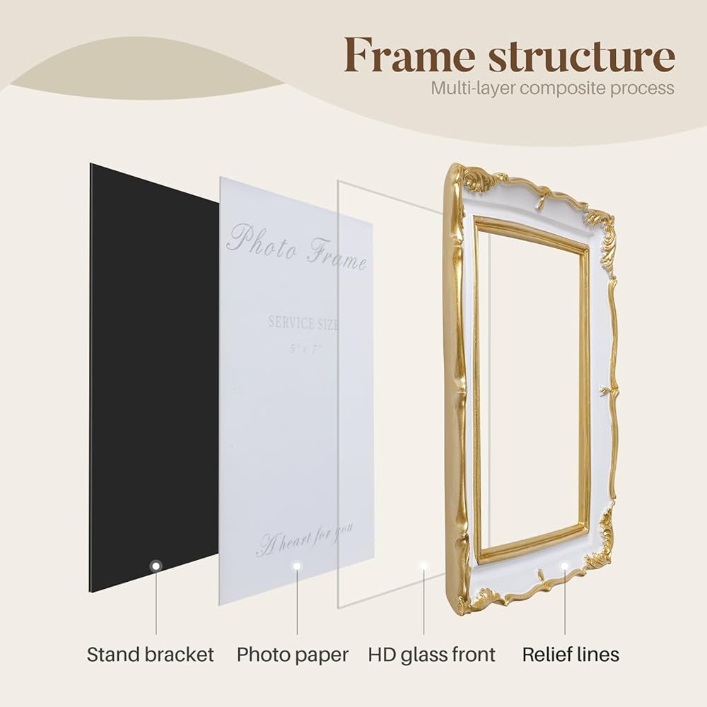 Amazon.com - Cuspin Vintage Picture Frame 5x7 Gold Frames
