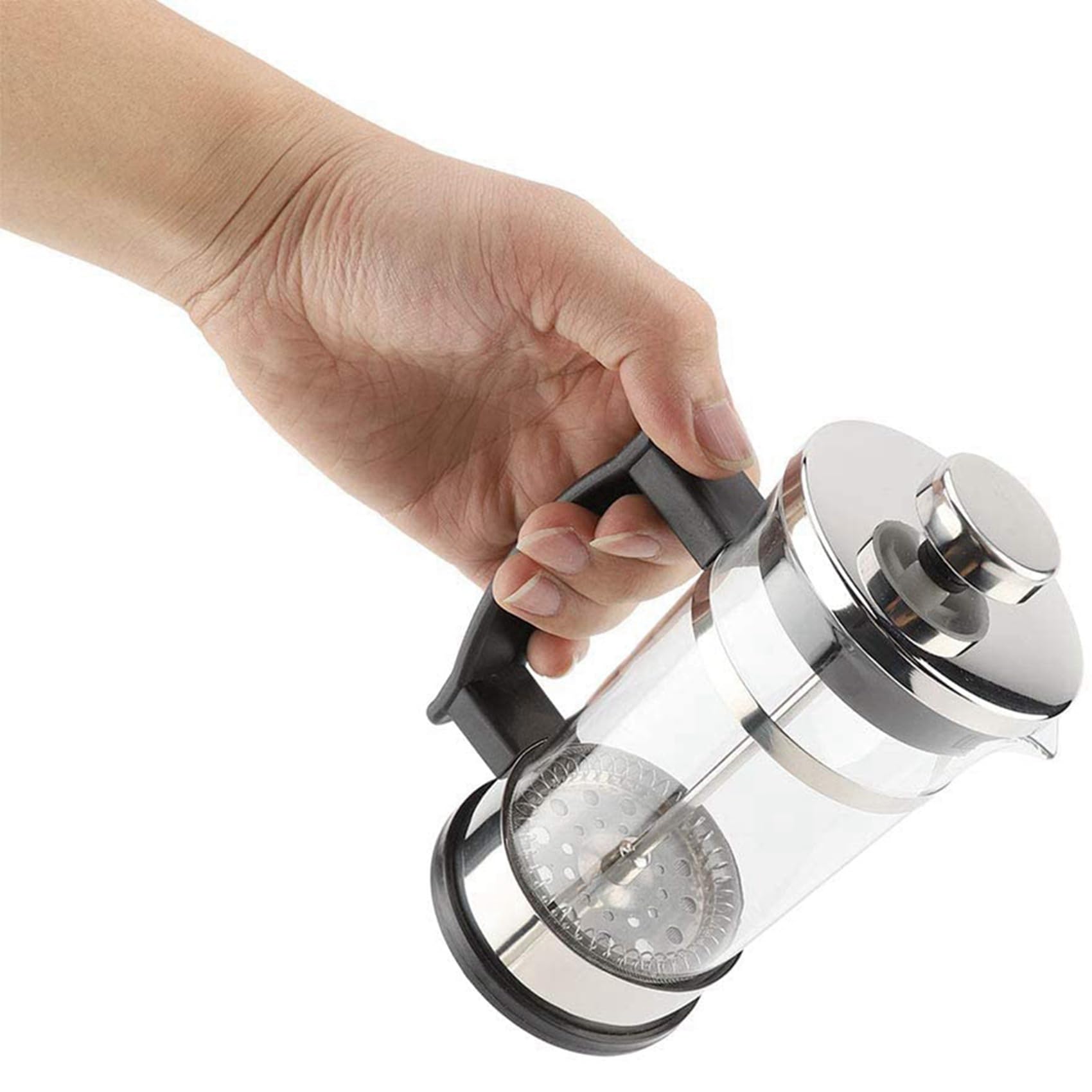 5X Cafetera, Cafetera de Vidrio de Acero Inoxidable, Cafetera de Filtro de Prensa Francesa, Tetera Doméstica, Adecuada para Hacer Té