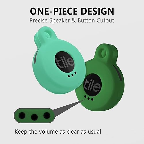 Miniatura 4 de Geiomoo Funda de silicona compatible con adhesivo para azulejos 2022, funda protectora con mosquetón (paquete de 2 unidades de menta + verde