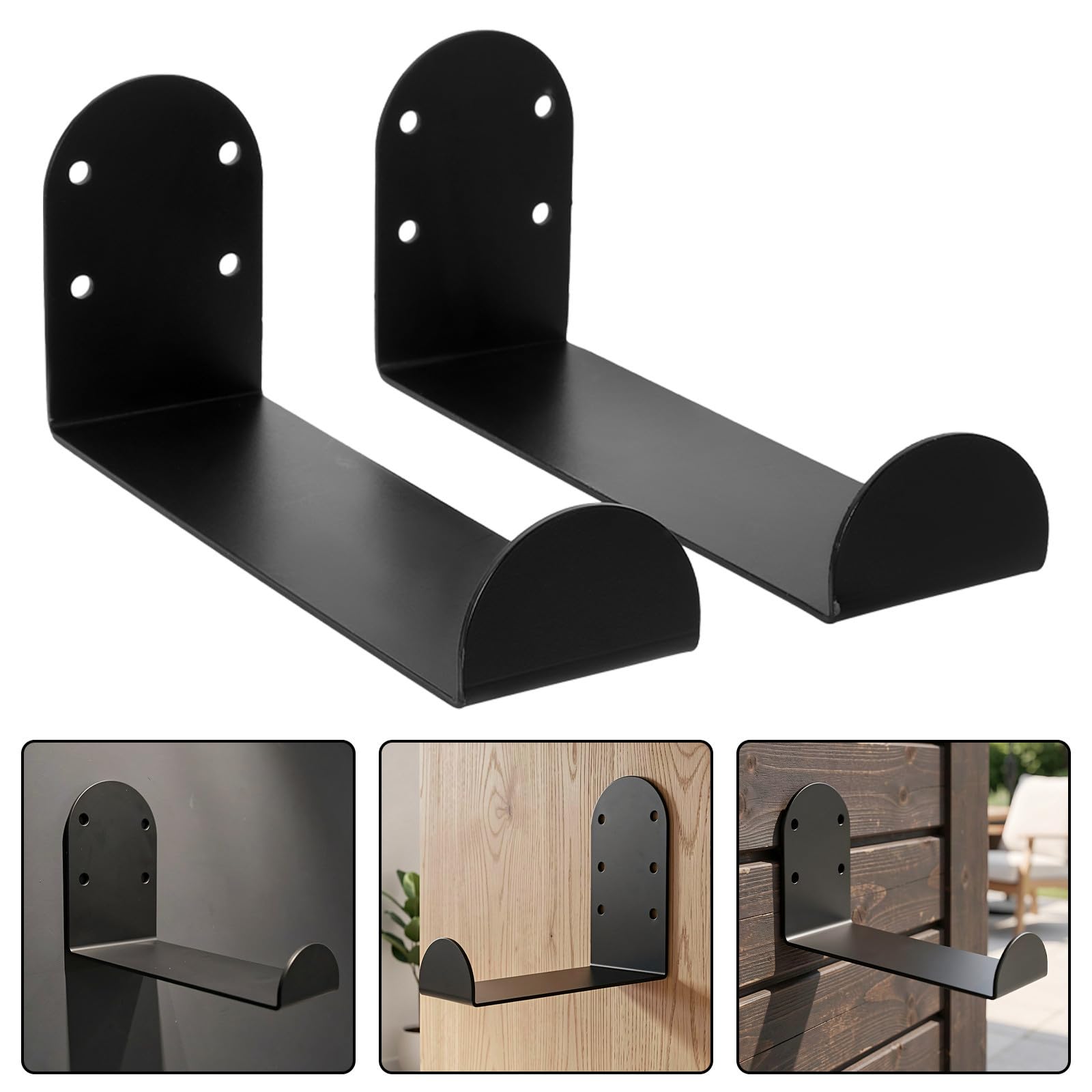 Cabilock 6 Pezzi Supporto da Parete in Metallo Nero per Snowboard e