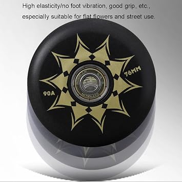 90A Inline Skate Replacement Wheels, 4 Pack 64mm 68mm 70mm 72mm 76mm 80mm Silent PU Durable Skate Replaceable Wheel for Smooth Safe Skating
