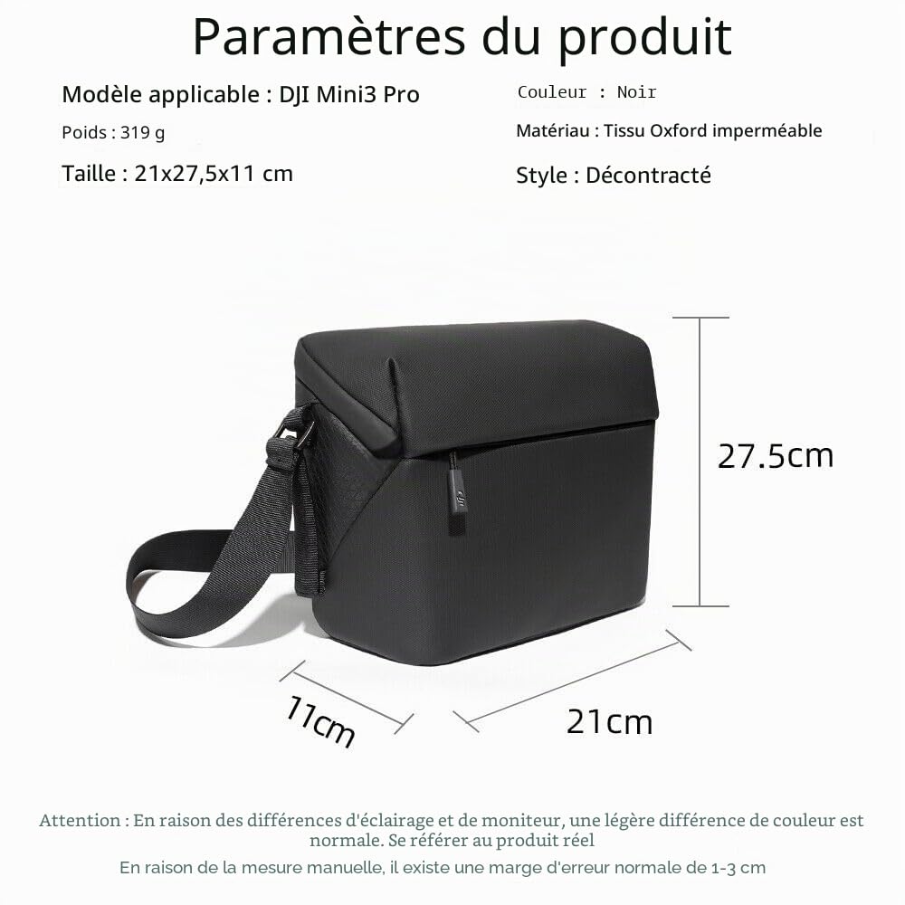 Sacoche de rangement portable DJI Mini 3/Mini 3 Pro Accessoire Noir 27.5 x 21 x 11 cm