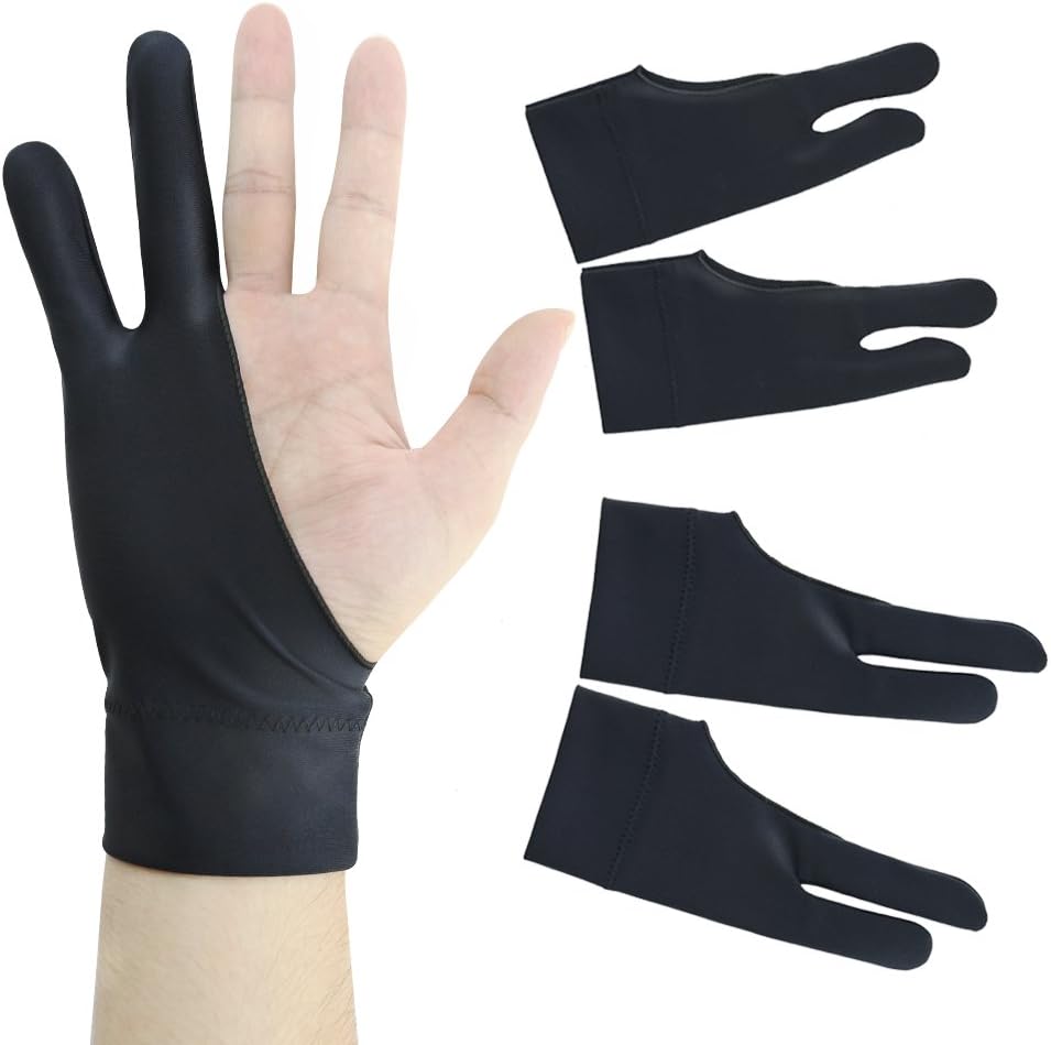 Bignc 4 Pack Drawing Hand Guard, Two Finger Glove for