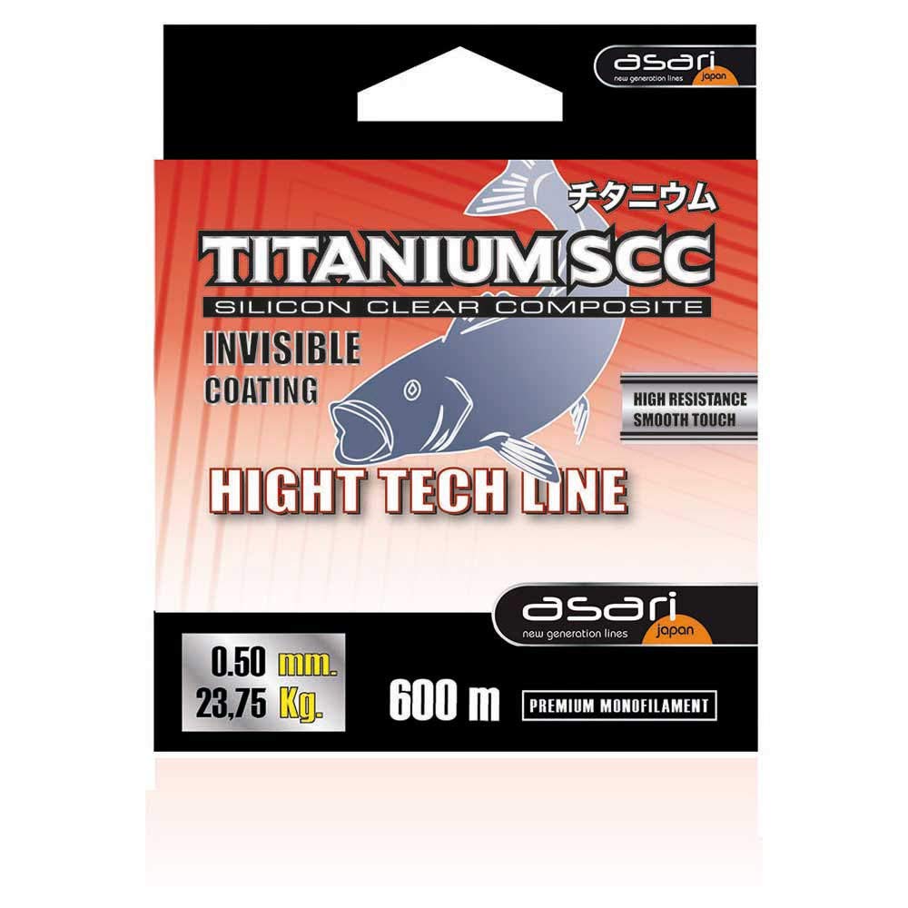 Fil Asari Titanium SCC rouge 0,45 mm 600m de nylon haute résistance pour moulinet