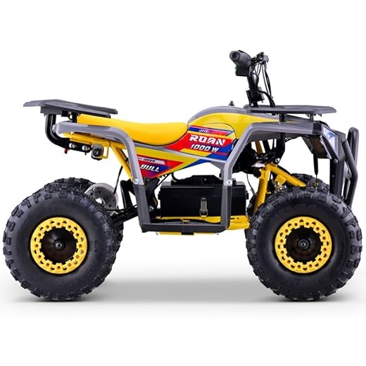 Mini Quad Eléctrico ROANBull 1000w, Amarillo, 4-12 AÑOS