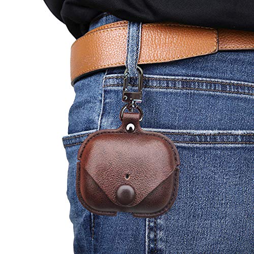 Modos Logicos Charging Case Cover For Apple Air Pods Pro, Leather Case With Secure Snap-Fastener Compatible With Apple Airpods Pro 1St (2019) / Airpods Pro 2Nd (2022) Charging Case - Brown #TOP5