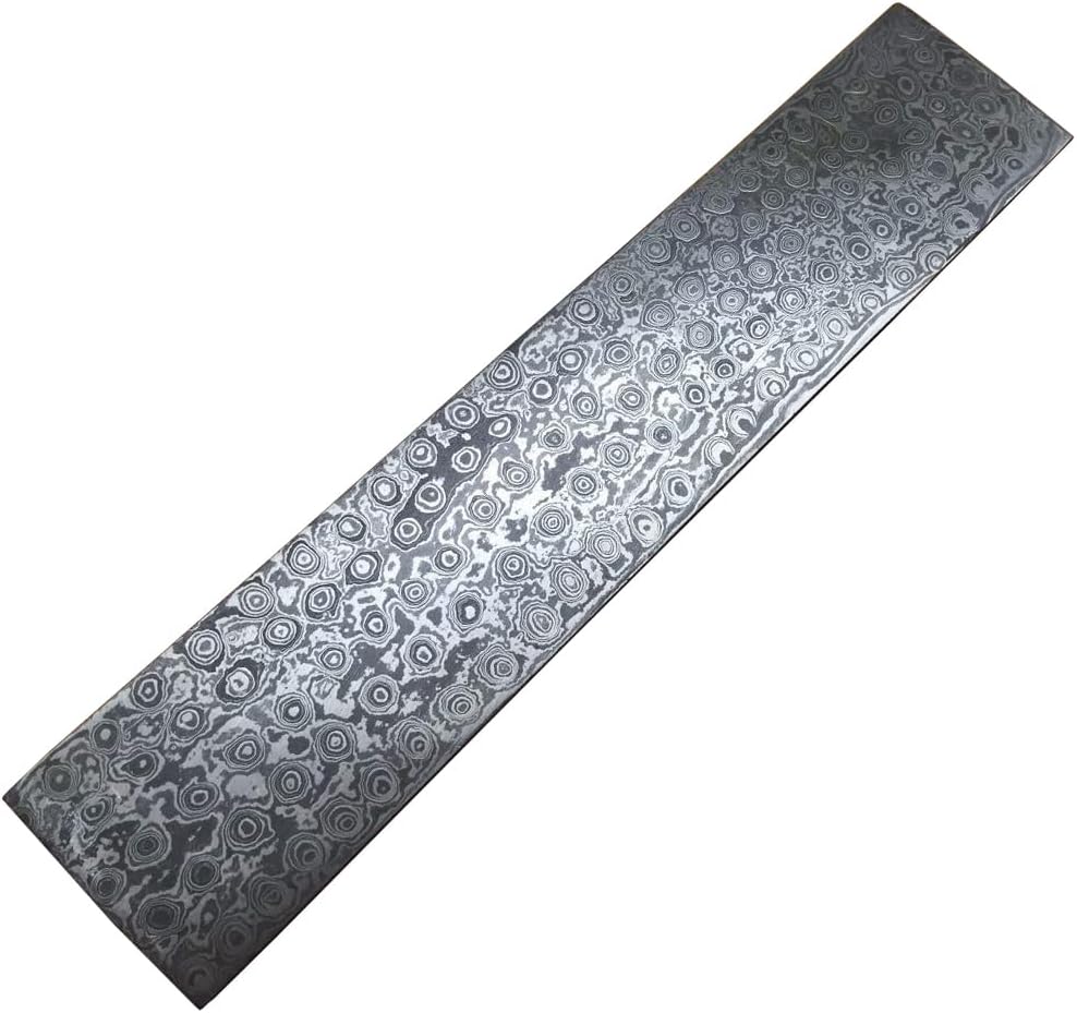 Damascus Raindrop Billet Bar Blank - Damascus Billet Handmade Bush Crafts - Damascus Knife Making Tools Bar - Blank Blade 10" 12" & 24" Length (12" inches)