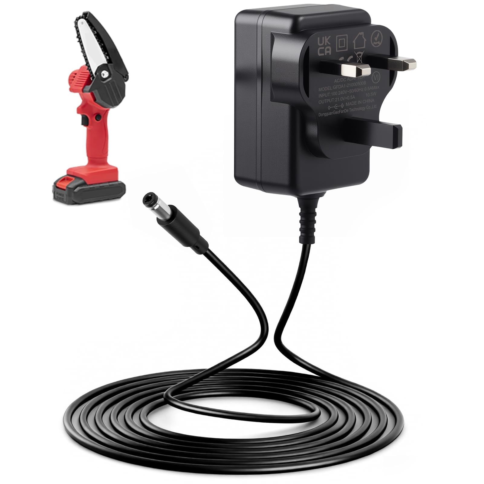 21V0.5A Lithium Battery Charger for Mini Chainsaw Charger DC 5.5 * 2.5