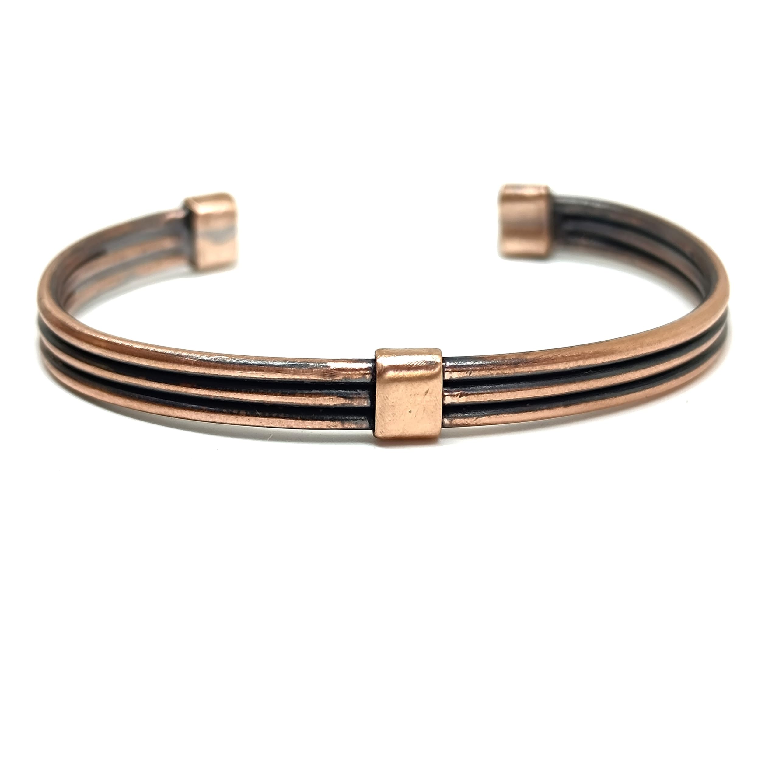 Genérico Pulsera de Cobre Puro Hecha a Mano, Pulsera para Hombre, Brazalete Ajustable, Joyería para Artritis, Joyería de Cobre, Regalo de Séptimo Aniversario