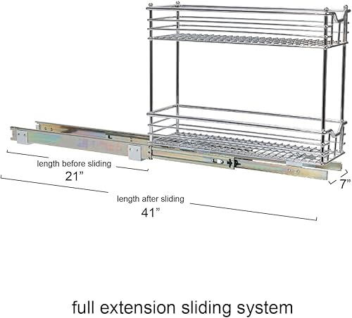 Vista 90 de Household Essentials Glidez - Organizador multiusos de acero cromado extraíble y deslizante para utensilios de cocina y utensilios para hornear