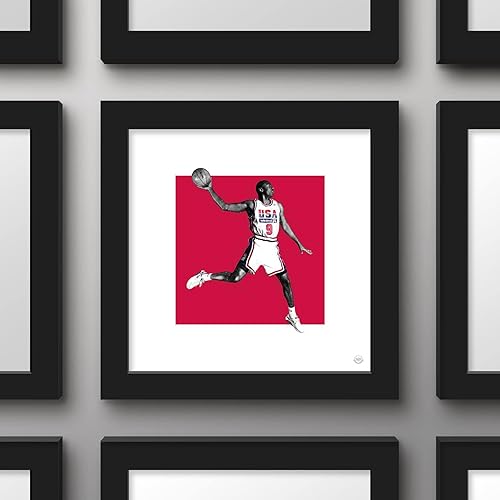 Miniatura 10 de Trends International Gallery Pops Michael Jordan - Póster de arte de pared con diseño de dibujo artístico de ensueño del equipo 12 x 12 pulgadas