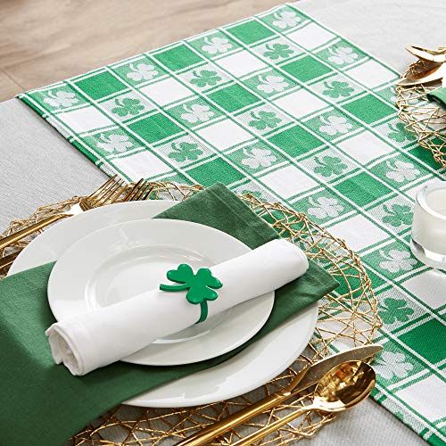 Dii St. Patrick's Day Collection Tabletop, Table Runner, 14X72, Shamrock Check #TOP4