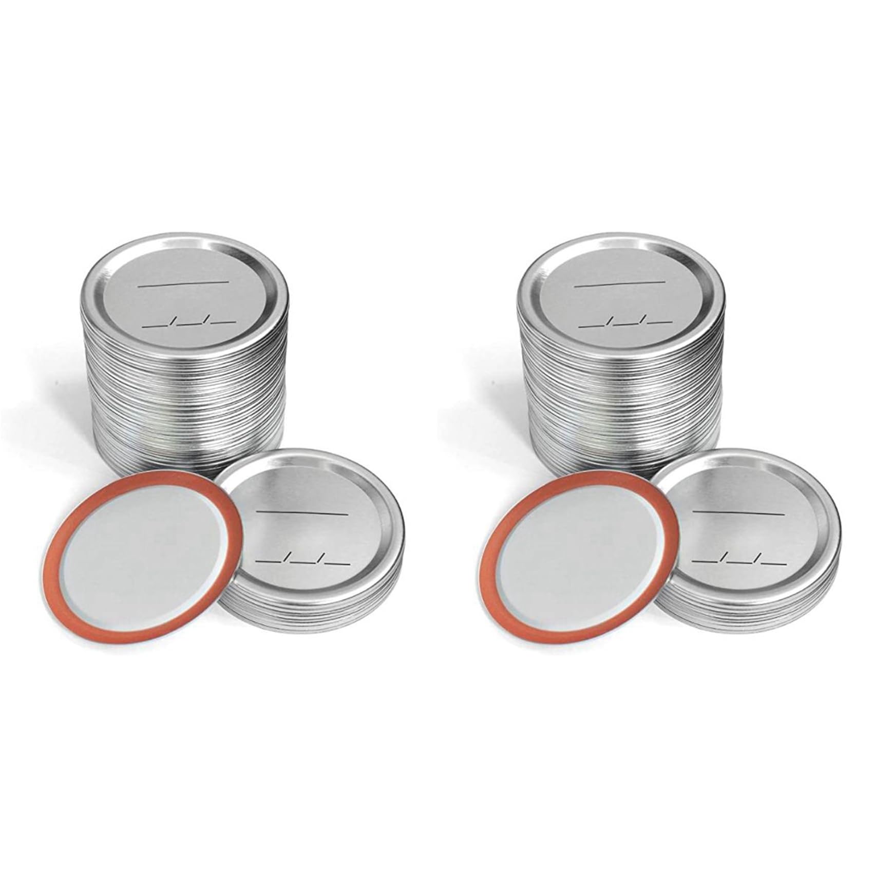 Hndhbfgrt Canning Lids Regular Mouth for Ball/Kerr Jars, Split-Type Metal Jar Lids with Silicone Seals, Silver, 56 PCS