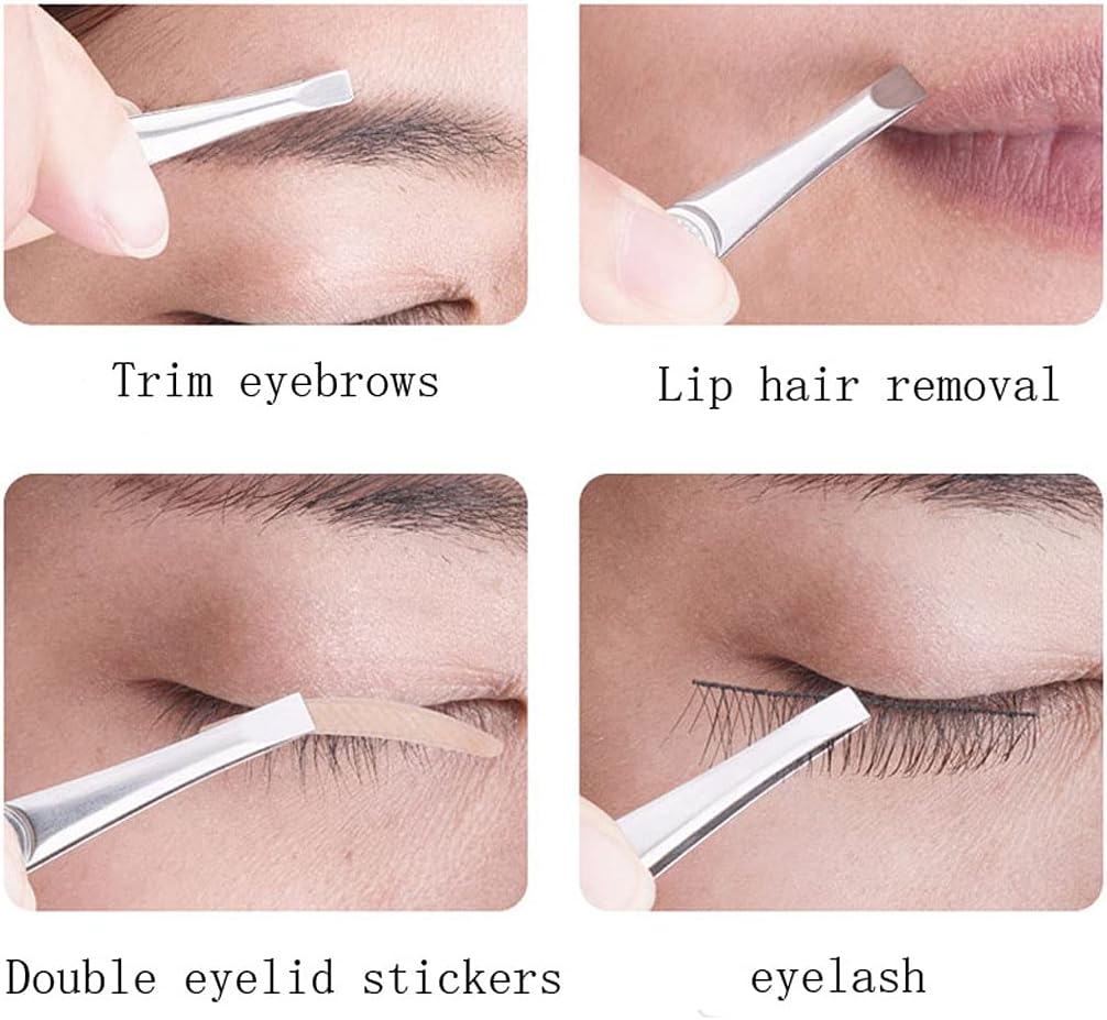 Eyebrow Tweezer Stainless Steel Slant Tip Eyes Clip for Face Hair Removal Make Up Tools Pince image 3