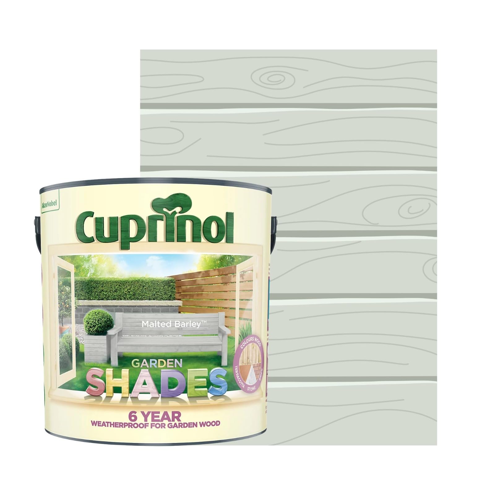 Milena Garden Shades Fence Paint, Shed Paint, 6 Year Weatherproof Exterior Wood Treatment, Water Based Matt Finish Paints for Wood Stain, 2 Coats Recommended (Malted Barley, 1 Liter)
