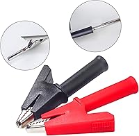 Vista 3 de 4 unids resistente aislado cocodrilo clips PVC cocodrilo abrazaderas conector de cobre niquelado 1000 V 20 A para pruebas de laboratorio eléctrico