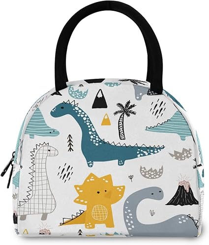 Miniatura 3 de OREZI Lonchera de dinosaurios, reutilizable, linda, con aislamiento, para niños, bolsa de mano multifuncional para la escuela, para adolescentes,