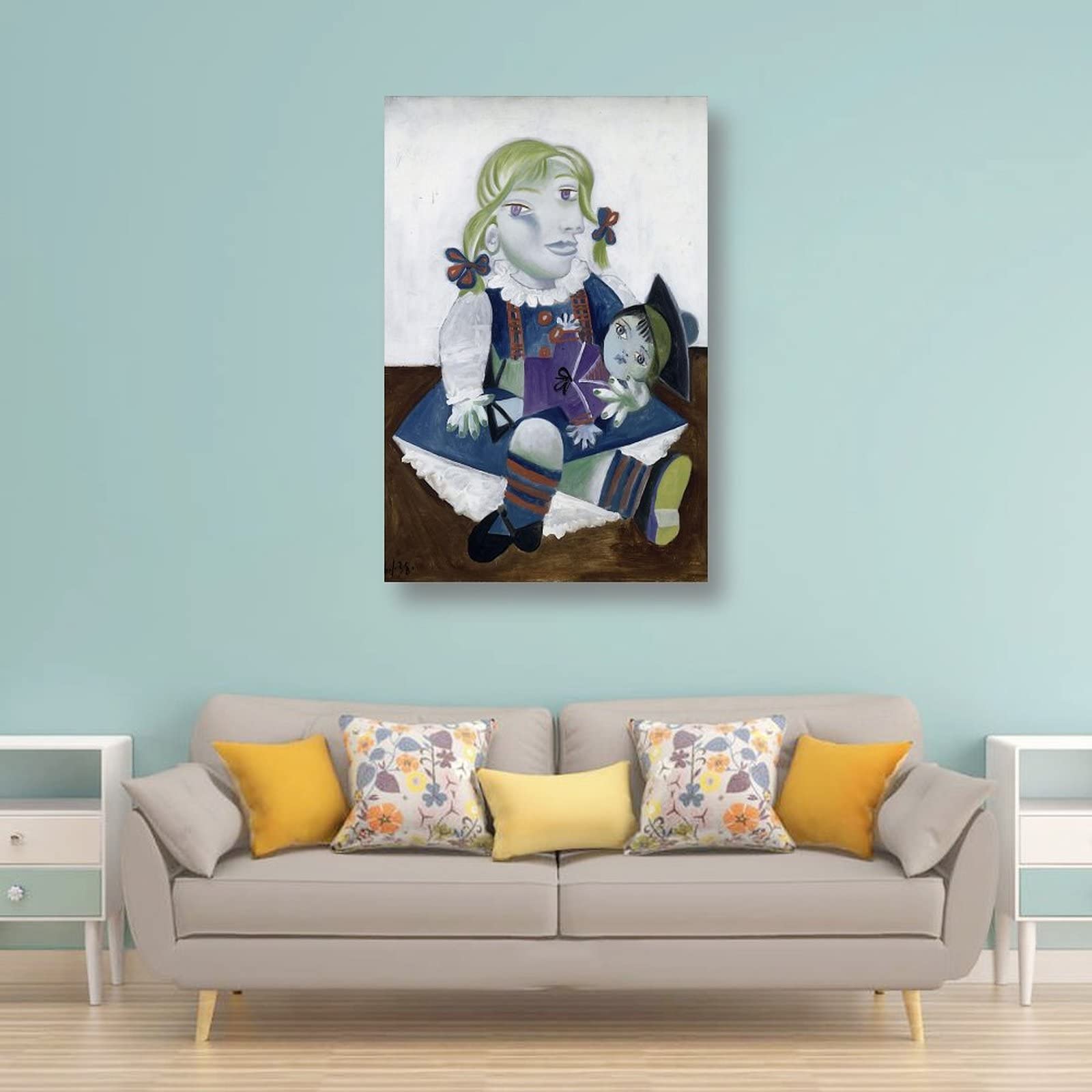Amazon.co.jp: Pablo Picasso パブロ・ピカソ人形を抱くマヤ アート