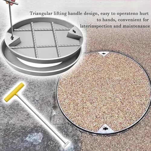 Plaque de regard ronde invisible en acier 400x400 mm - 6