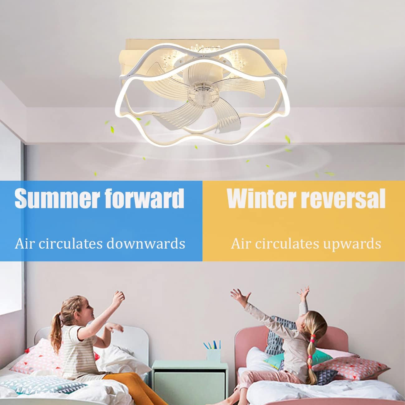 YUEGOO Ceiling Fans with Lamps,60W Fans with Ceiling Lights Silent Reversible Fan with Remote Control Led Dimmable 360° Shaking Head Ceiling Fan Lights with Timer for Bedroom Living Room/Black/3*L
